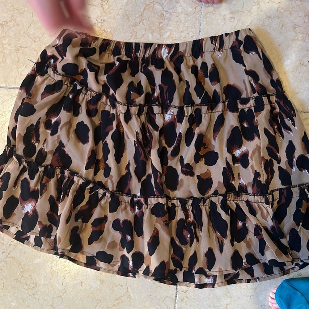 Large cheetah print flowy skirt size large